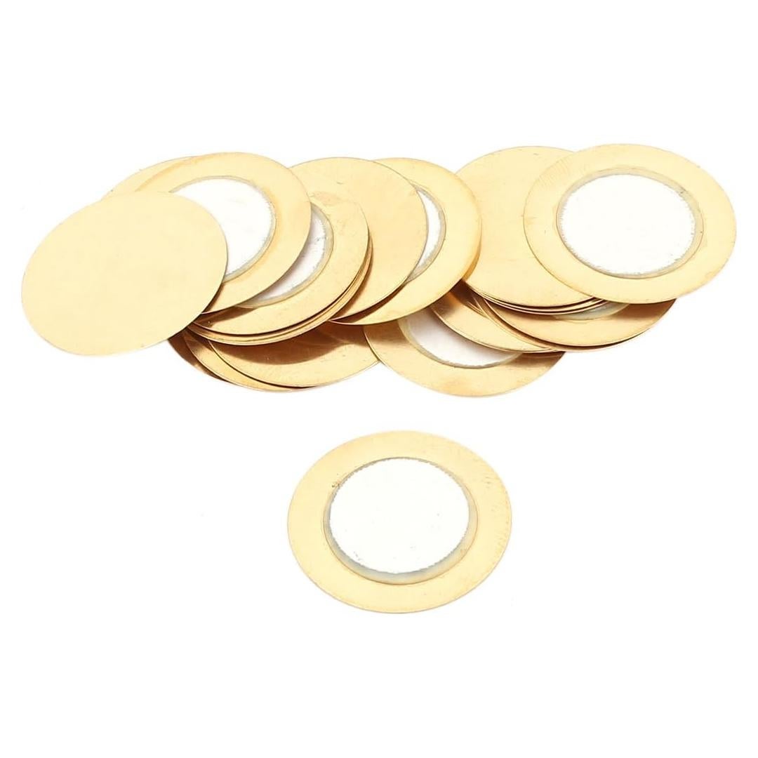 Disco Zumbador Piezoeléctrico uxcell 20mm Cobre 20 Piezas