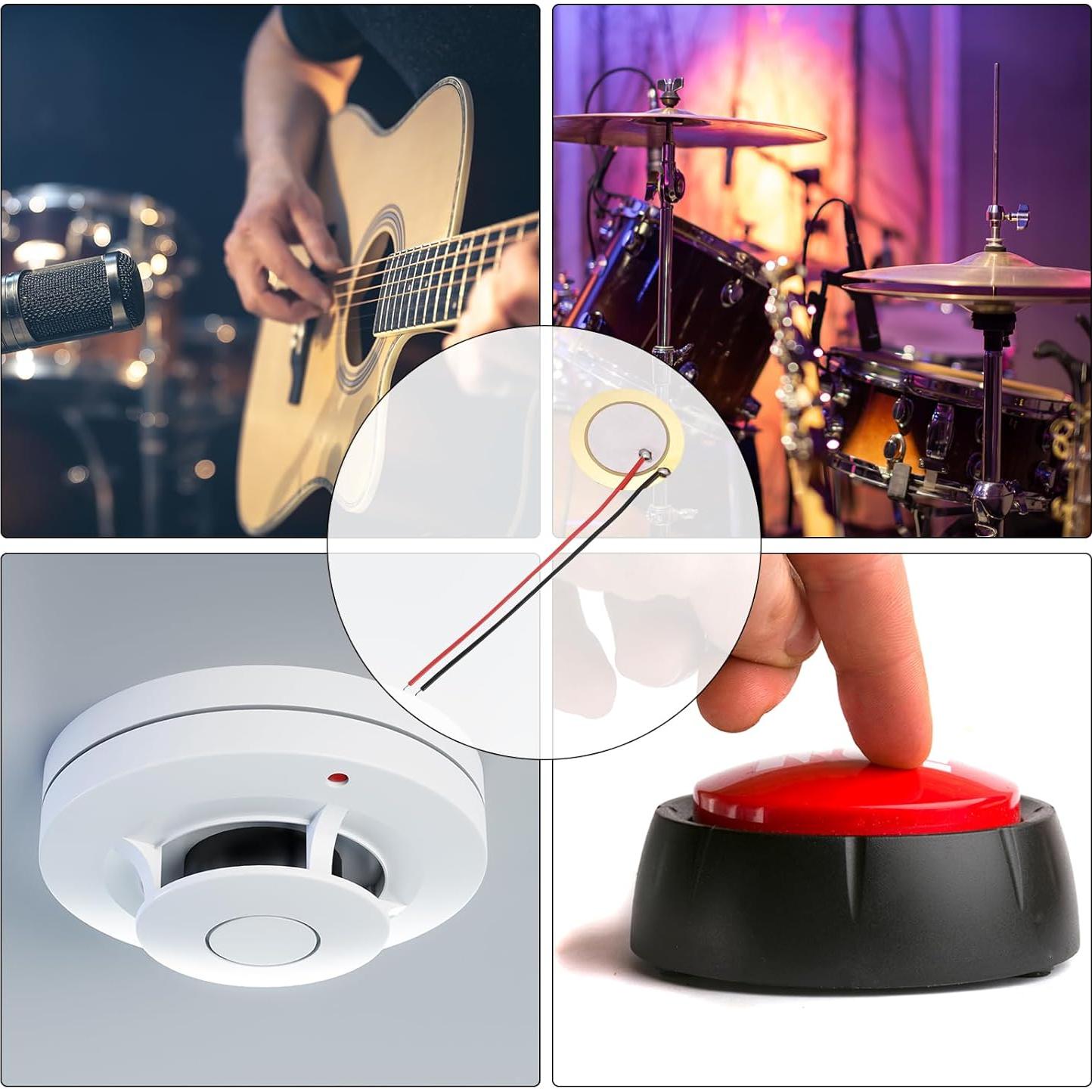 Discos Piezoeléctricos uxcell 15mm para Guitarras y Tambores - 5 Pcs