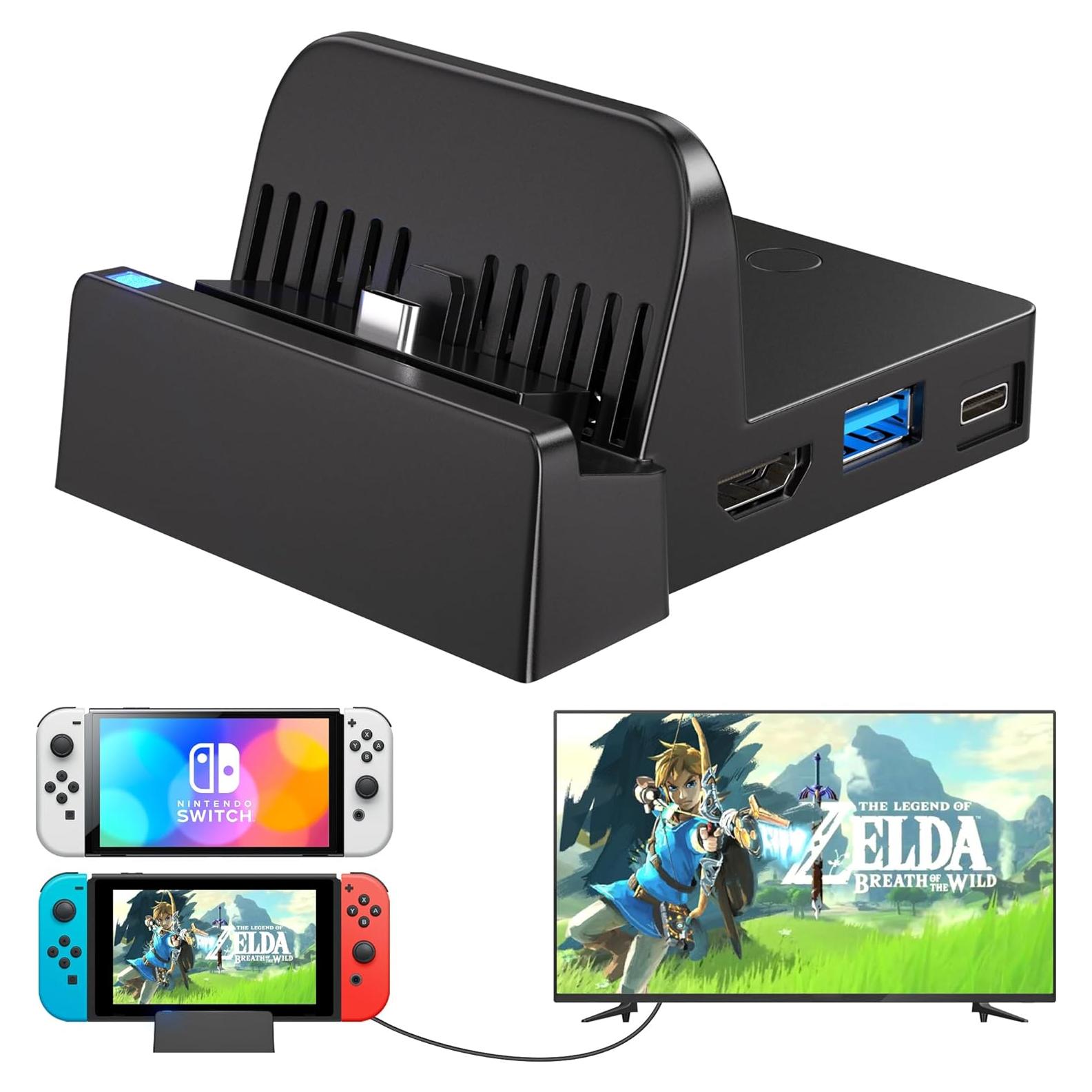 Dock de Carga para Nintendo Switch Ponkor - Adaptador USB 3.0