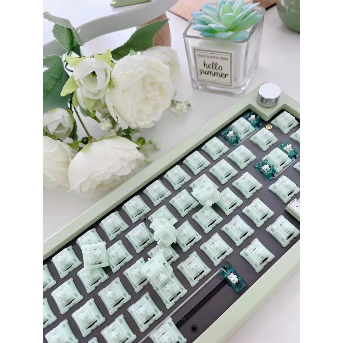 Interruptores Mecánicos Lineales BOYI Jadeite Green 40gf 35pcs