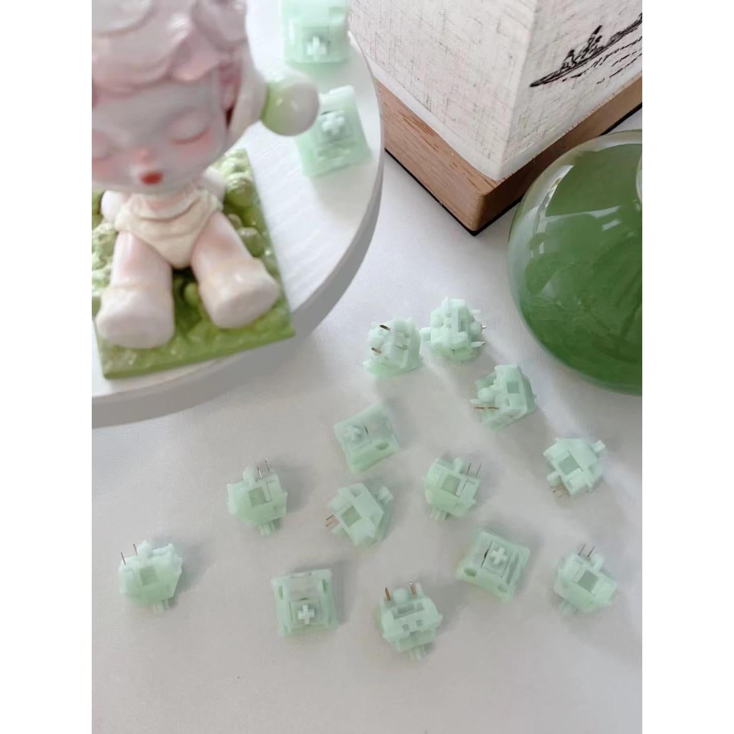 Interruptores Mecánicos Lineales BOYI Jadeite Green 40gf 35pcs