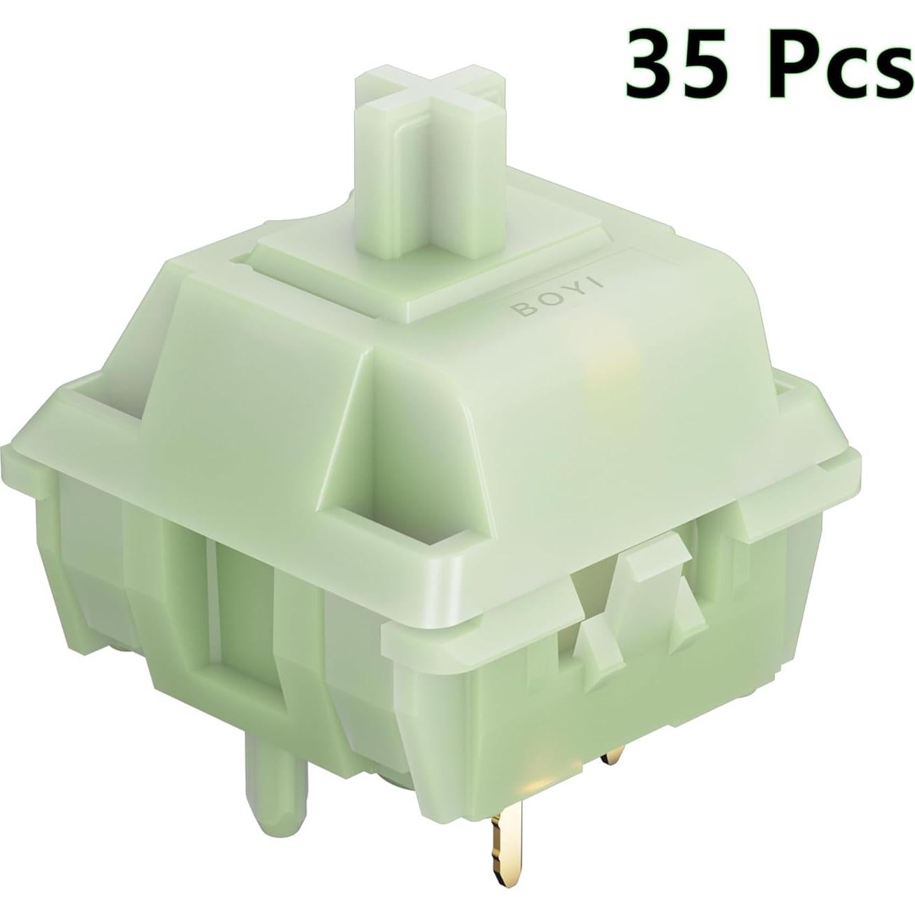 Interruptores Mecánicos Lineales BOYI Jadeite Green 40gf 35pcs