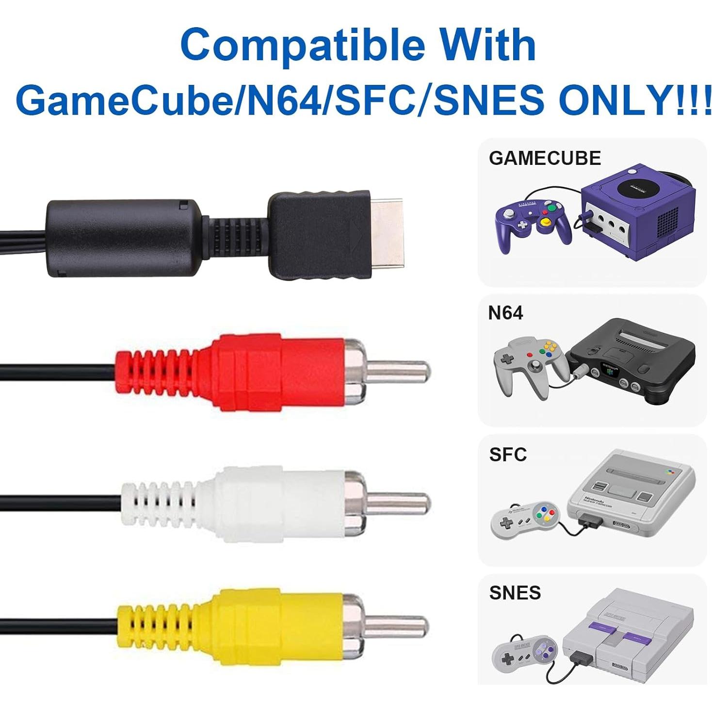 Cable AV Compuesto Trenro 1.83m para Nintendo 64/GameCube/SNES