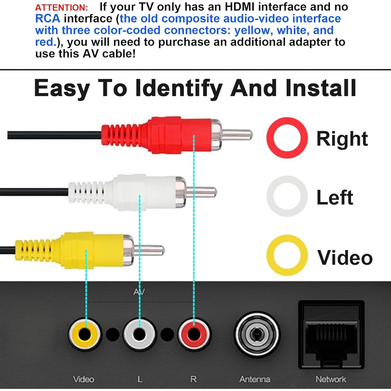 Cable AV Compuesto Trenro 1.83m para Nintendo 64/GameCube/SNES