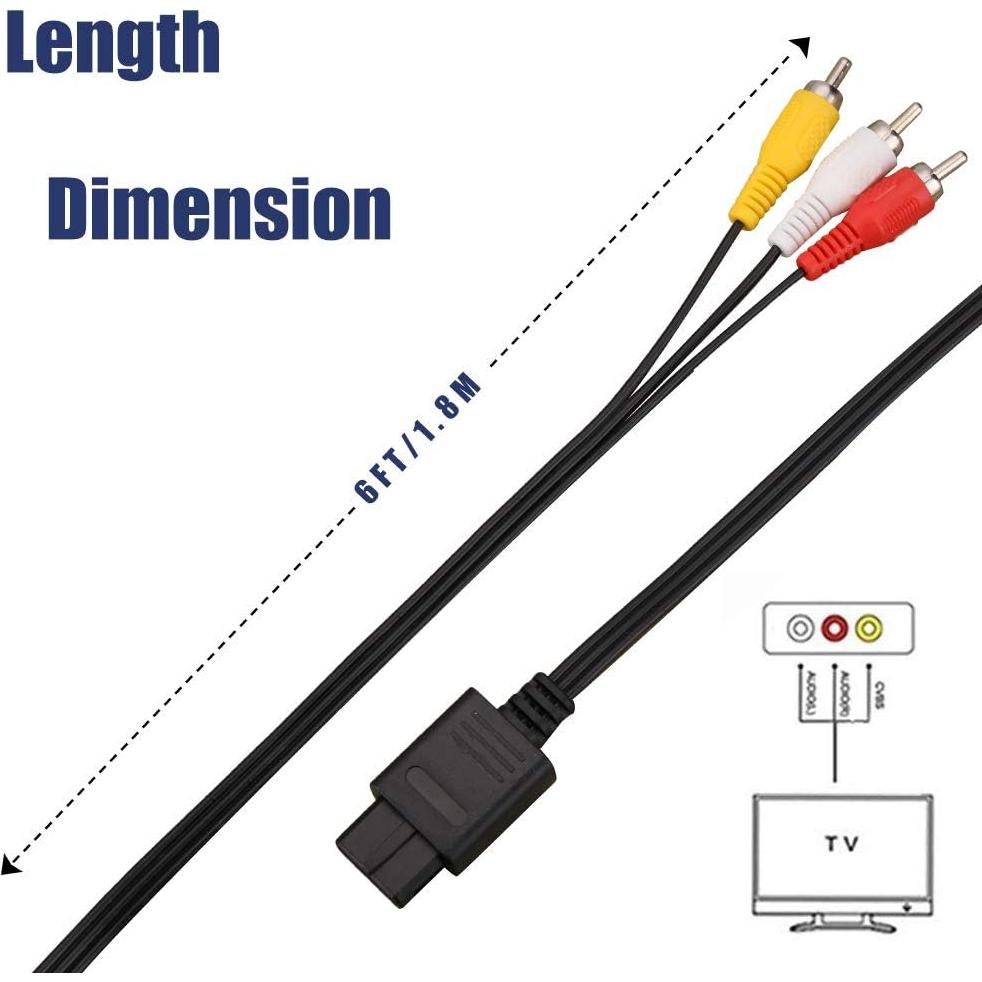 Cable AV Compuesto Trenro 1.83m para Nintendo 64/GameCube/SNES