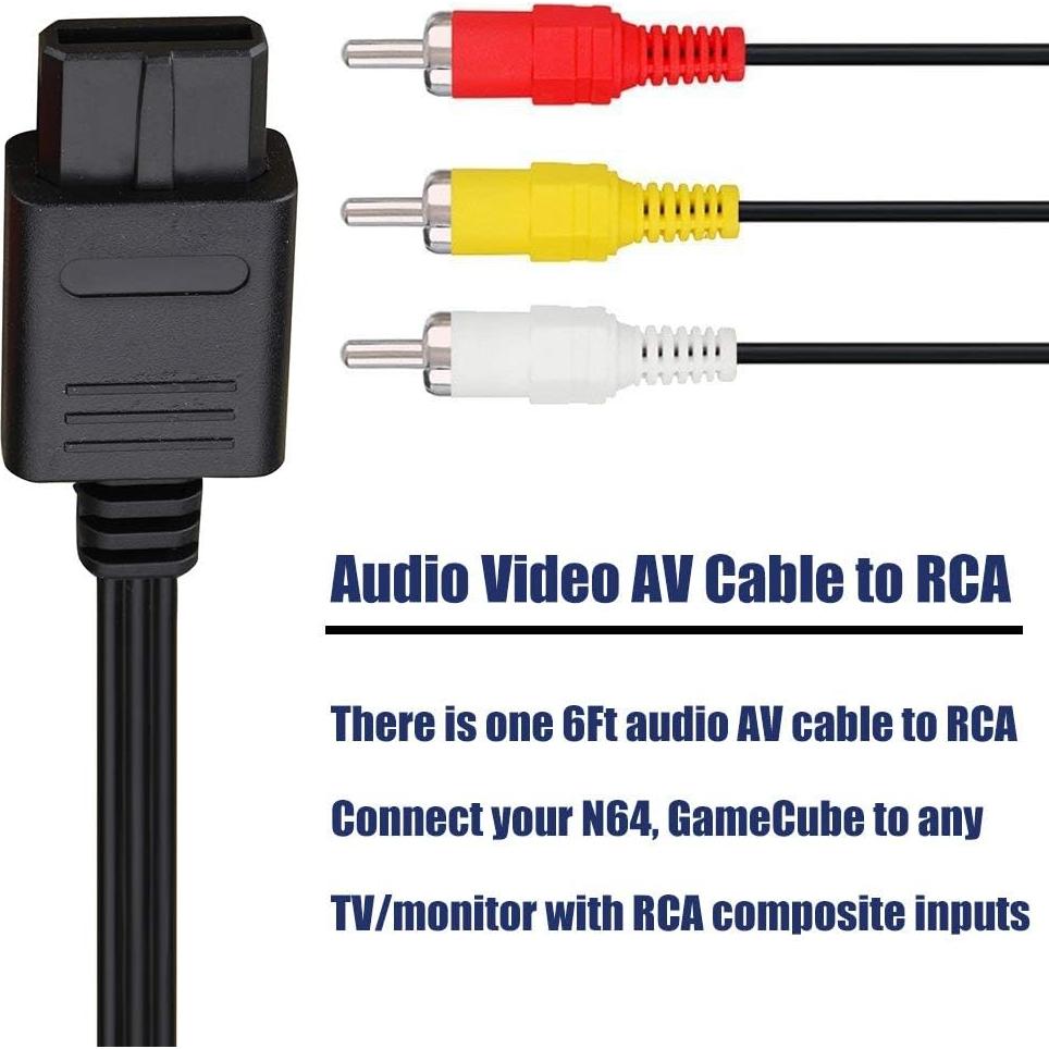 Cable AV Compuesto Trenro 1.83m para Nintendo 64/GameCube/SNES