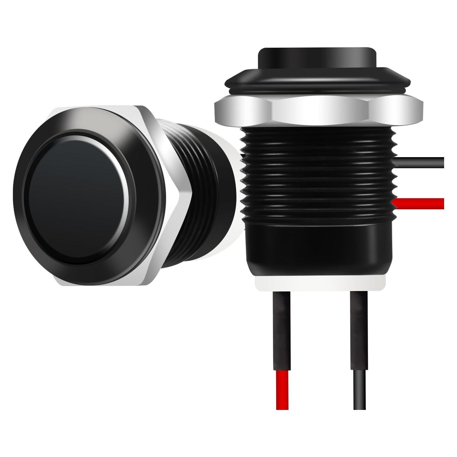 Interruptor de Botón Momentáneo Tmyjfjingxi 12mm 12V IP65 - 2 Pcs