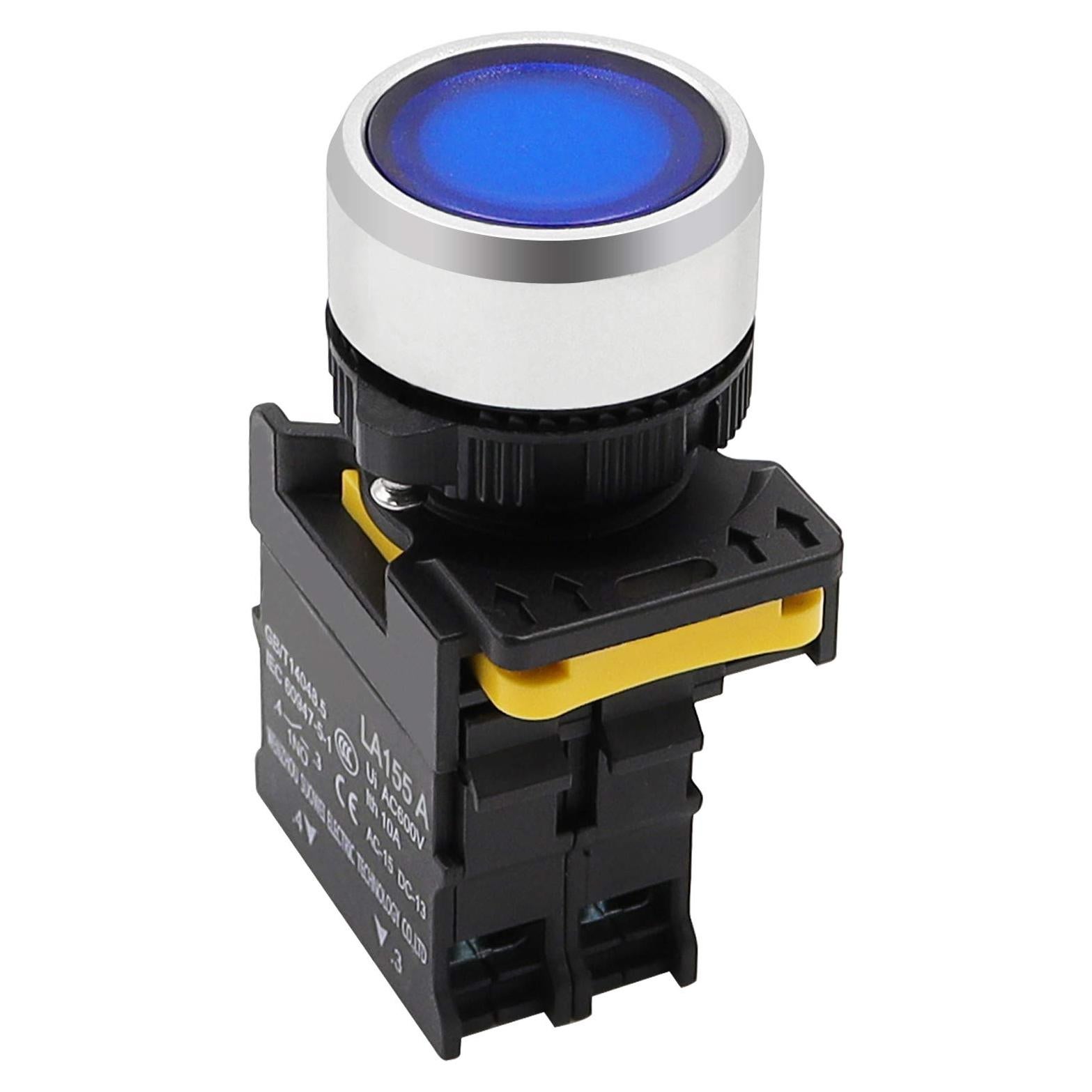 Interruptor de Botón LED Azul mxuteuk 22mm IP65 10A 600V
