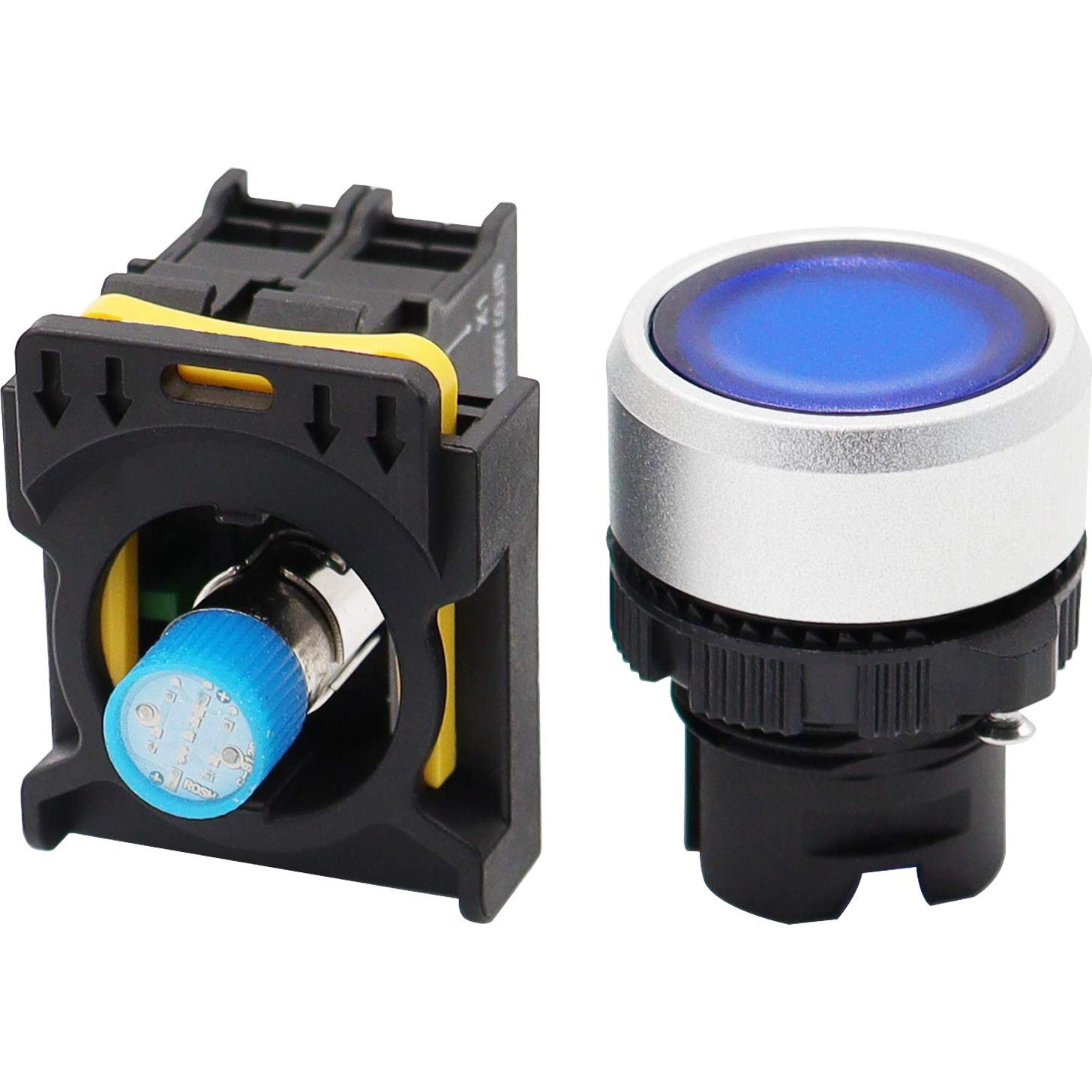 Interruptor de Botón LED Azul mxuteuk 22mm IP65 10A 600V
