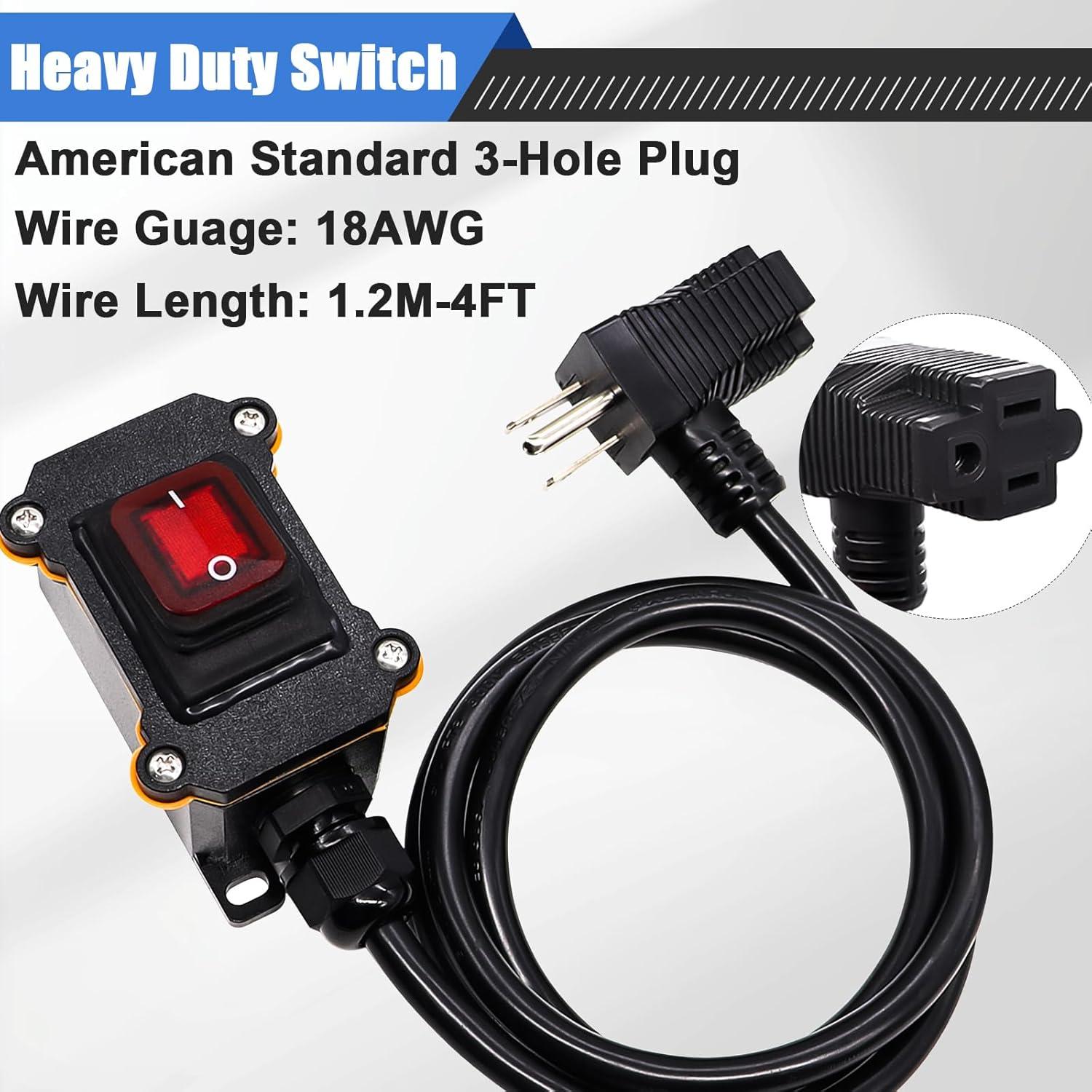 Interruptor de Cable Inline mxuteuk 4 Pies 18AWG IP67 Rojo