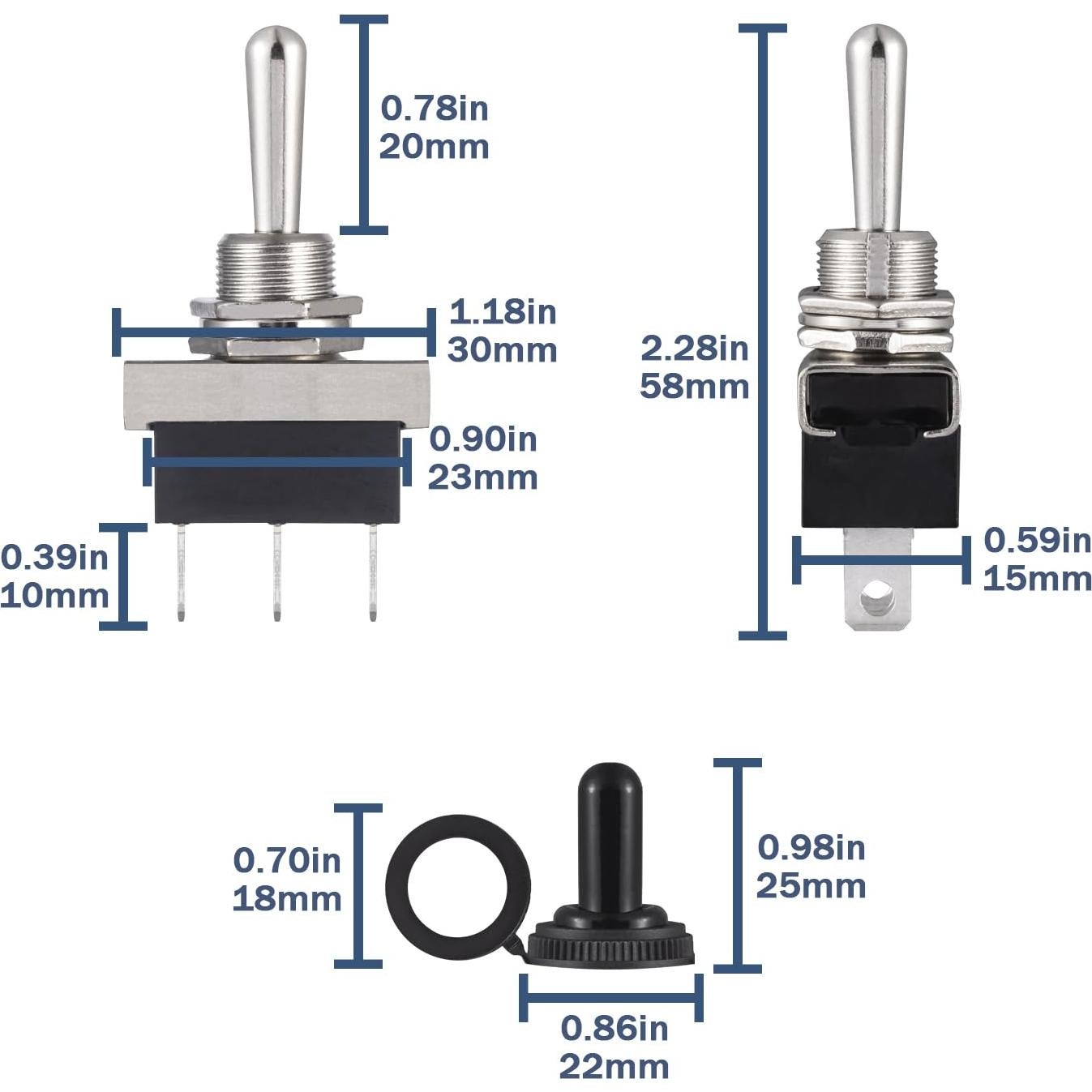 Interruptor de Palanca VEXUNGA KN3D-103 12V 25A Impermeable