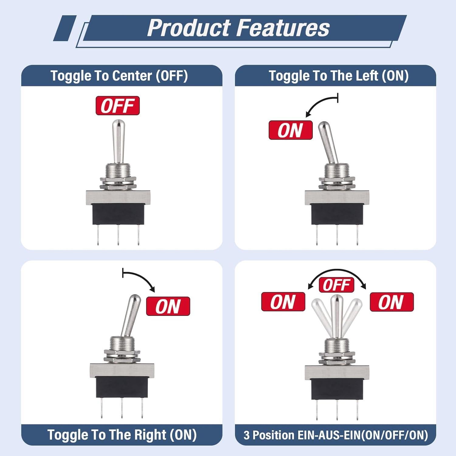 Interruptor de Palanca VEXUNGA KN3D-103 12V 25A Impermeable