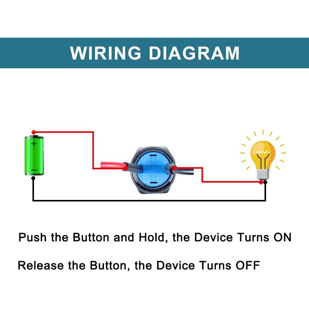 5 Interruptores de Botón Momentáneo DMWD 12mm IP66 Negro