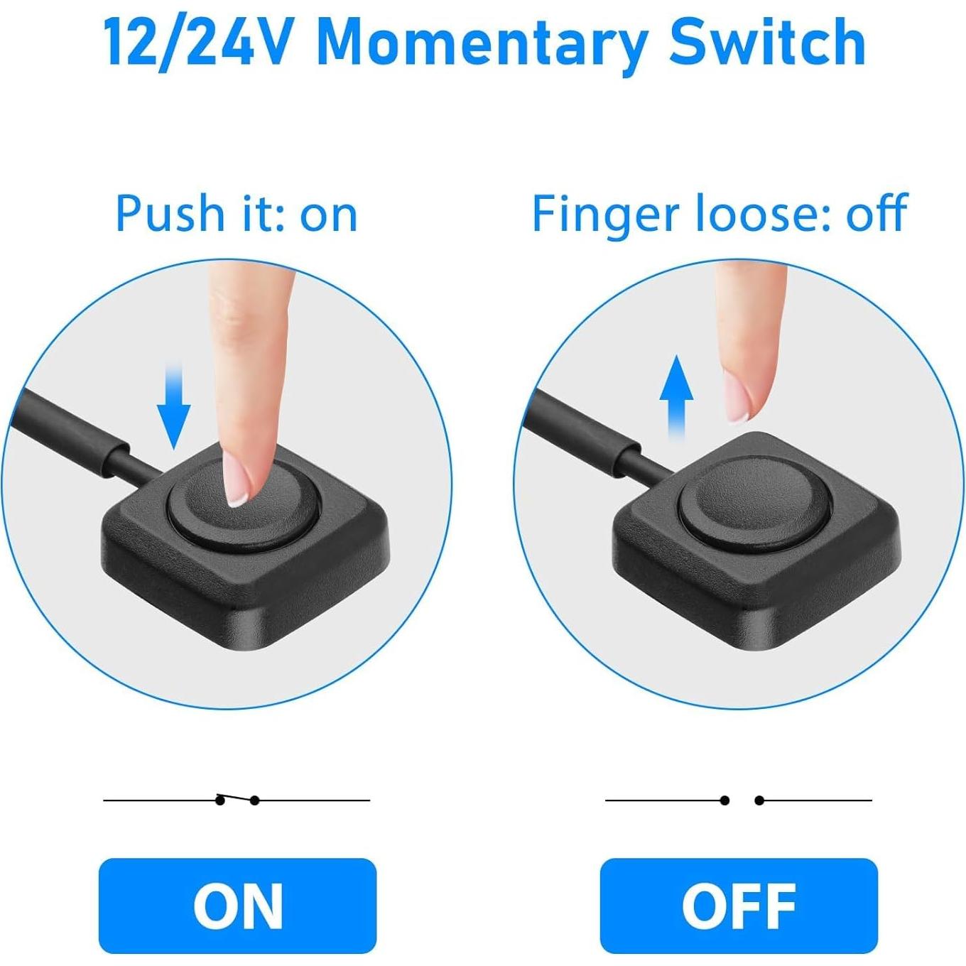 Interruptores de Botón Momentáneo Linkstyle 10 Pcs 12V-24V