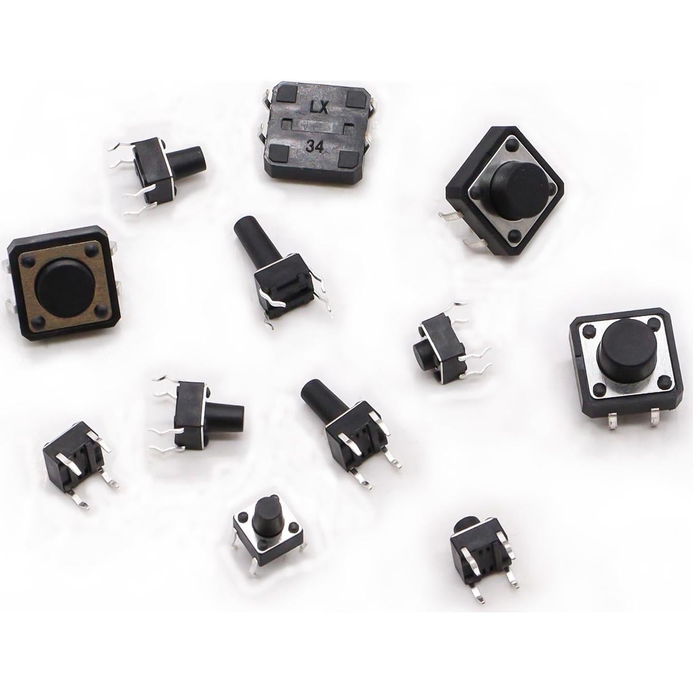 Kit de 250 Interruptores Táctiles 4 Pines TWTADE 6-13mm