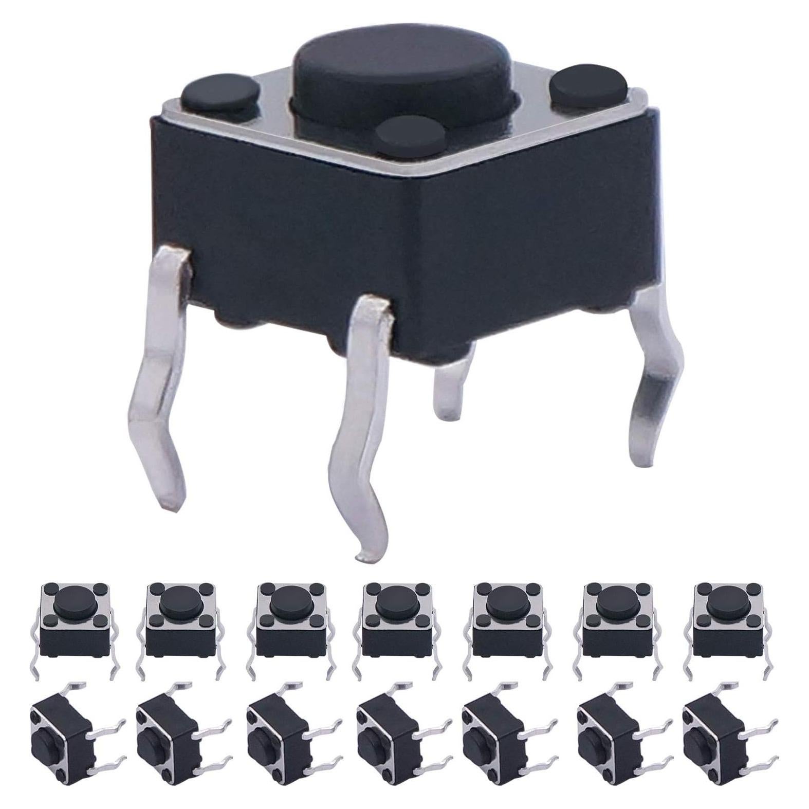 Interruptor Táctil Momentáneo Taiss 100 Pcs 6x6mm 4 Pines
