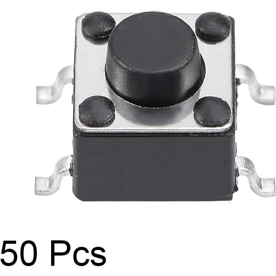 Interruptor Táctil Momentáneo uxcell 6x6x5mm 50PCS SPST