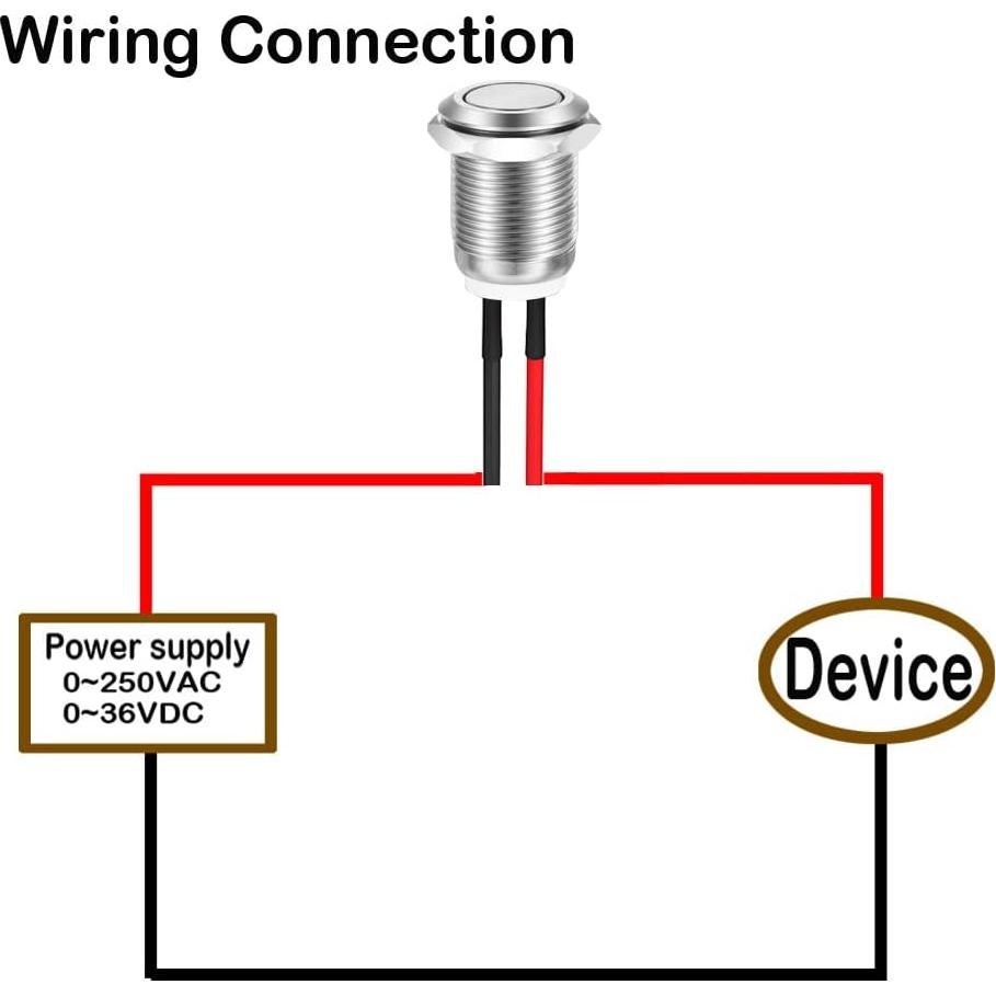 10pcs Interruptor Momentáneo Metálico Gebildet 12mm IP67