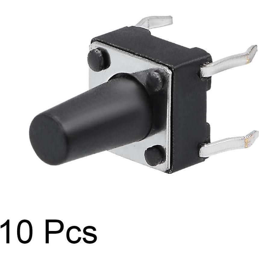 Interruptor Táctil Momentáneo uxcell 6x6x9.5mm 10PCS