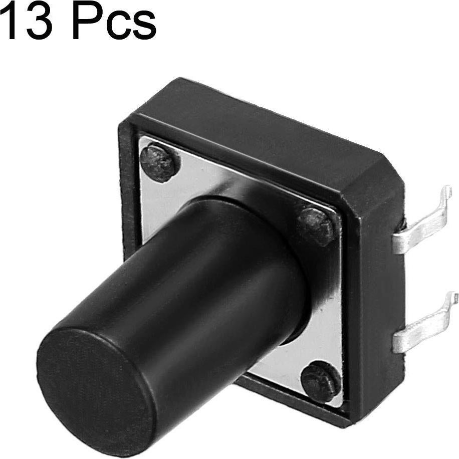 Interruptor Táctil Momentáneo uxcell 4 Pines 12x12x13mm 13PCS