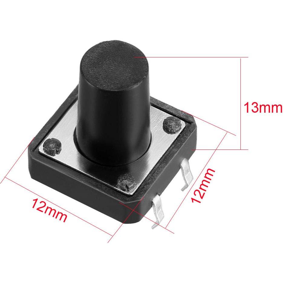 Interruptor Táctil Momentáneo uxcell 4 Pines 12x12x13mm 13PCS
