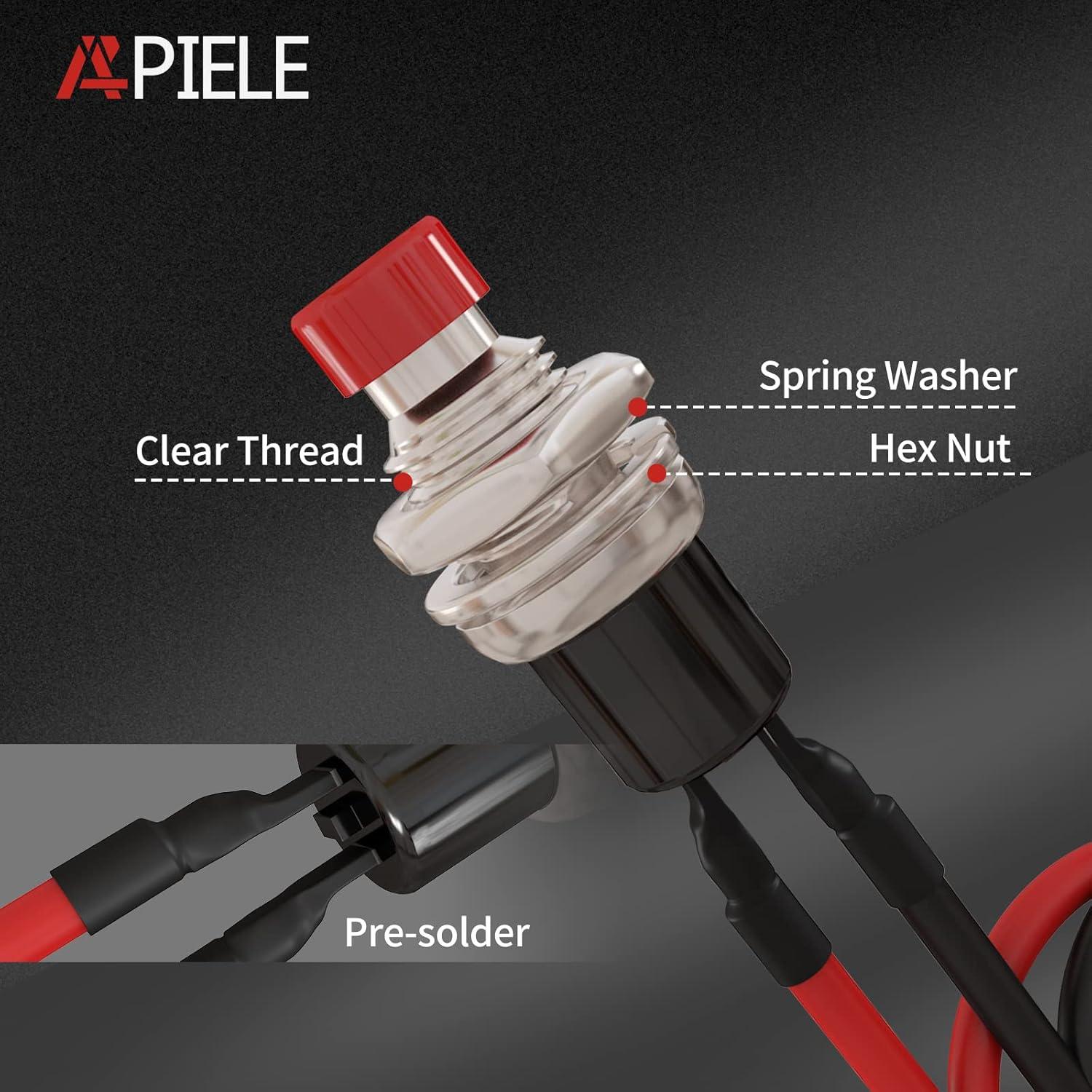 Interruptor Mini Botón Momentáneo APIELE 7mm Rojo 10 Pcs