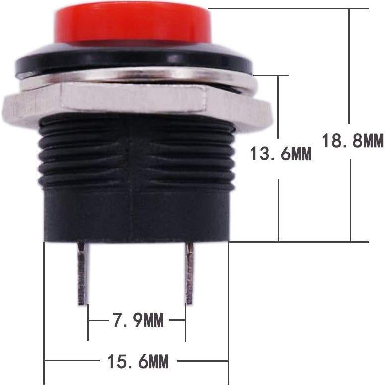 Interruptores Momentáneos Twidec 10Pcs 6A 250V Multicolor