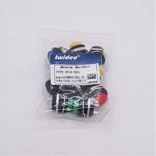 Interruptores Momentáneos Twidec 10Pcs 6A 250V Multicolor