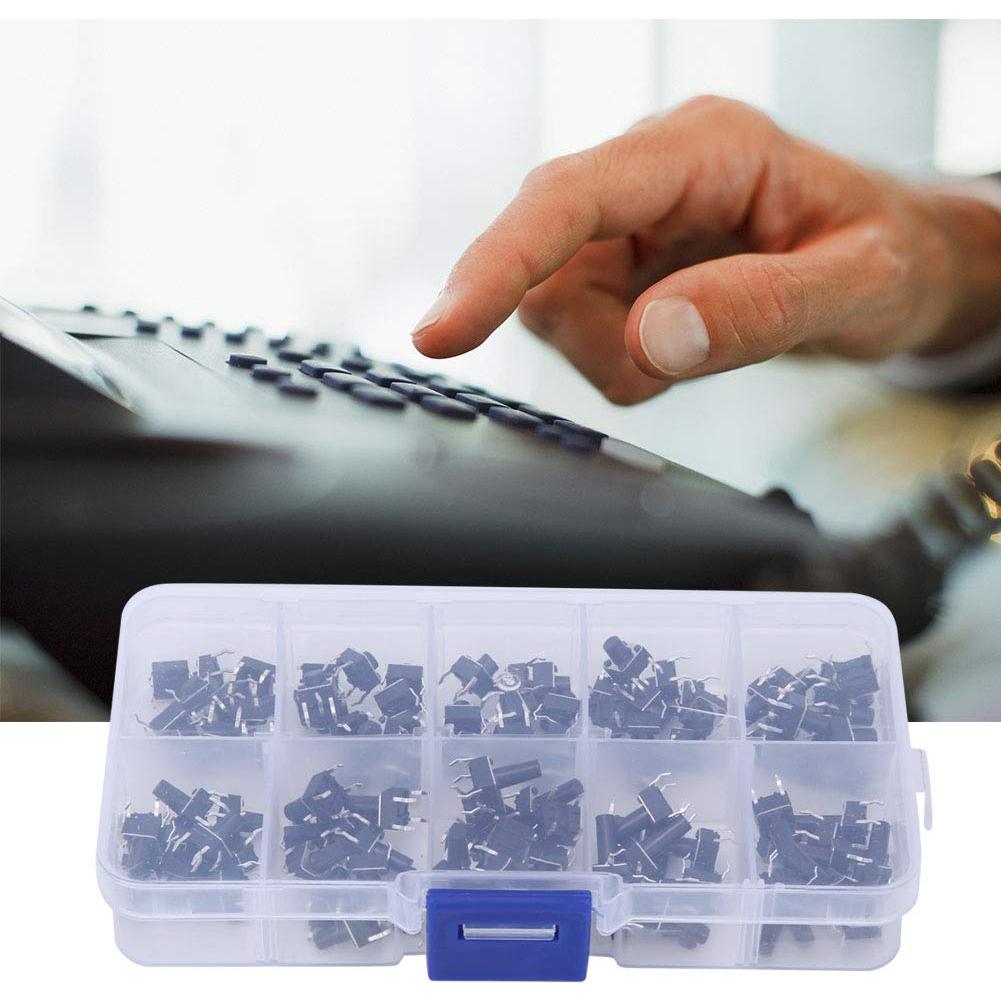 Kit de 100 Interruptores Táctiles 6x6mm Jectse con Caja