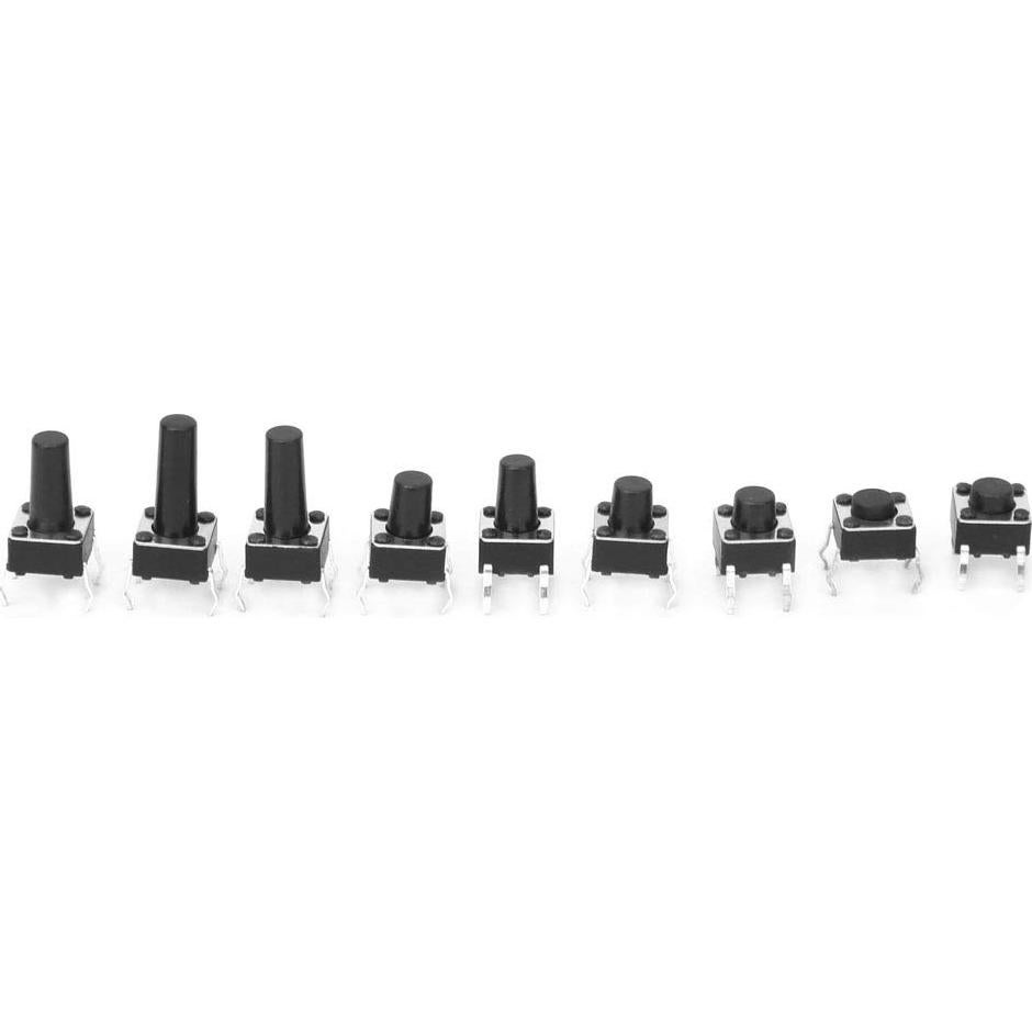 Kit de 100 Interruptores Táctiles 6x6mm Jectse con Caja