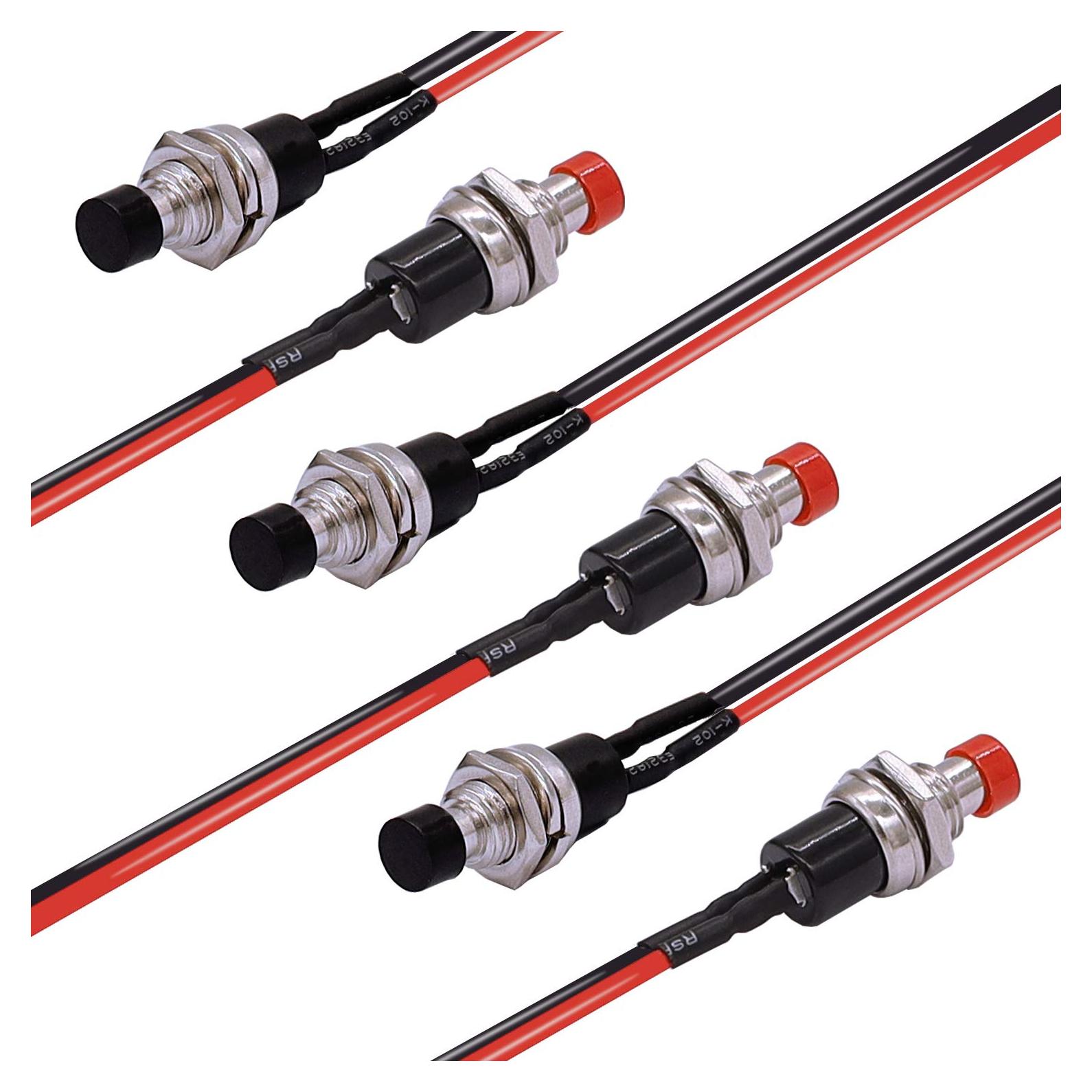 Interruptor de Botón Momentáneo TWTADE 6 Pcs 1A 250V CA