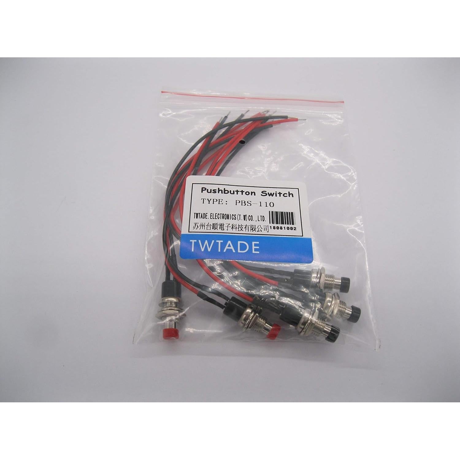 Interruptor de Botón Momentáneo TWTADE 6 Pcs 1A 250V CA