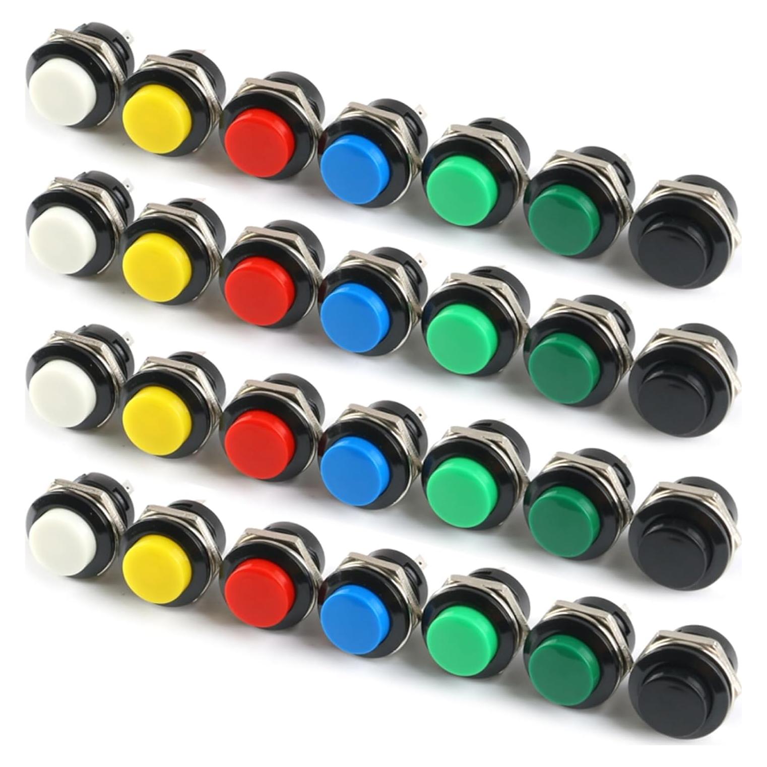 28 Piezas Interruptores de Botón Momentáneo 16MM EC Buying