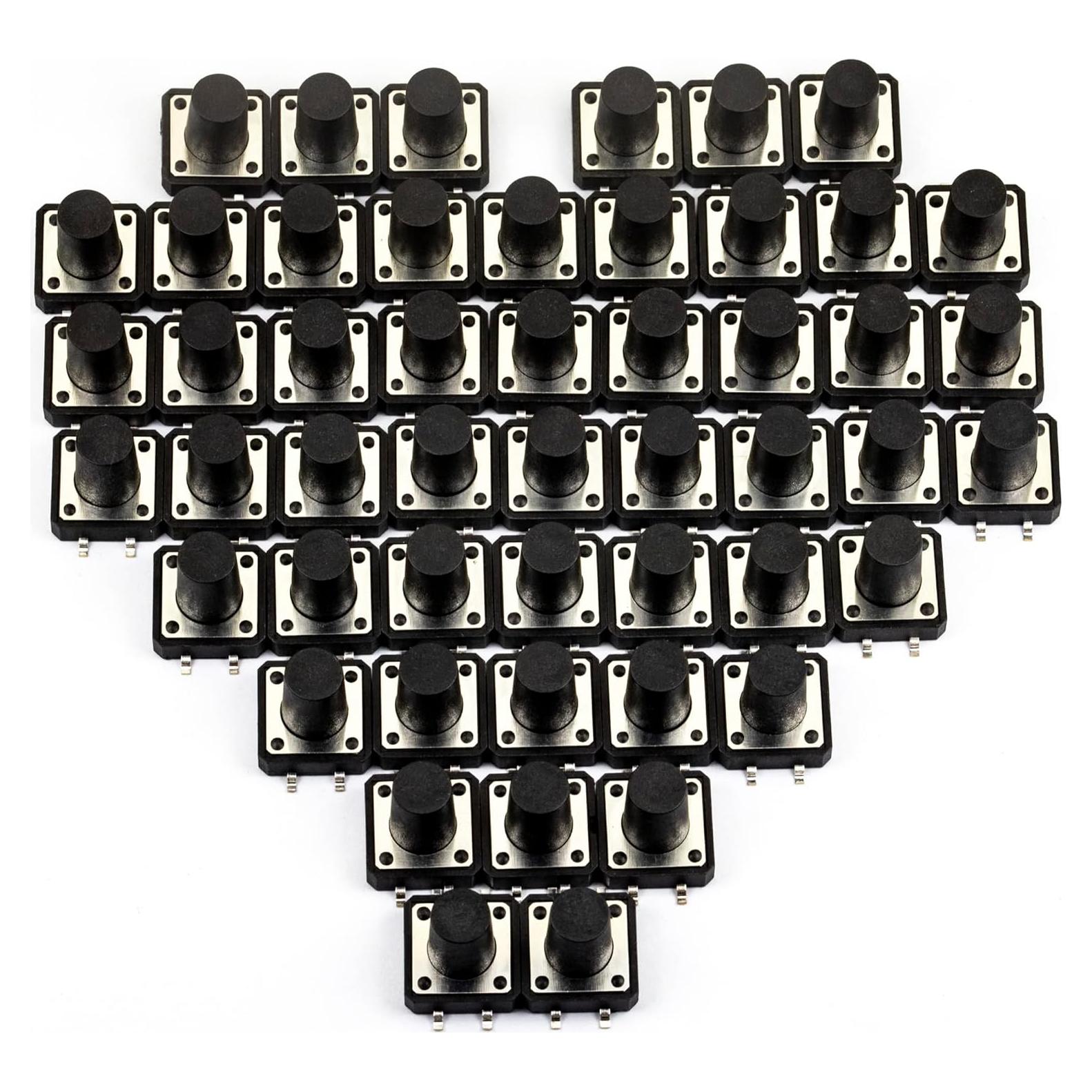 Interruptor Táctil SMD 4 Pin 12x12mm jujinglobal - Paquete 50 Pzas