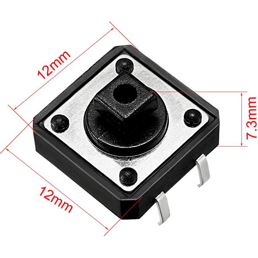 Interruptor Táctil Momentáneo uxcell 12x12mm 4 Pines 50PCS