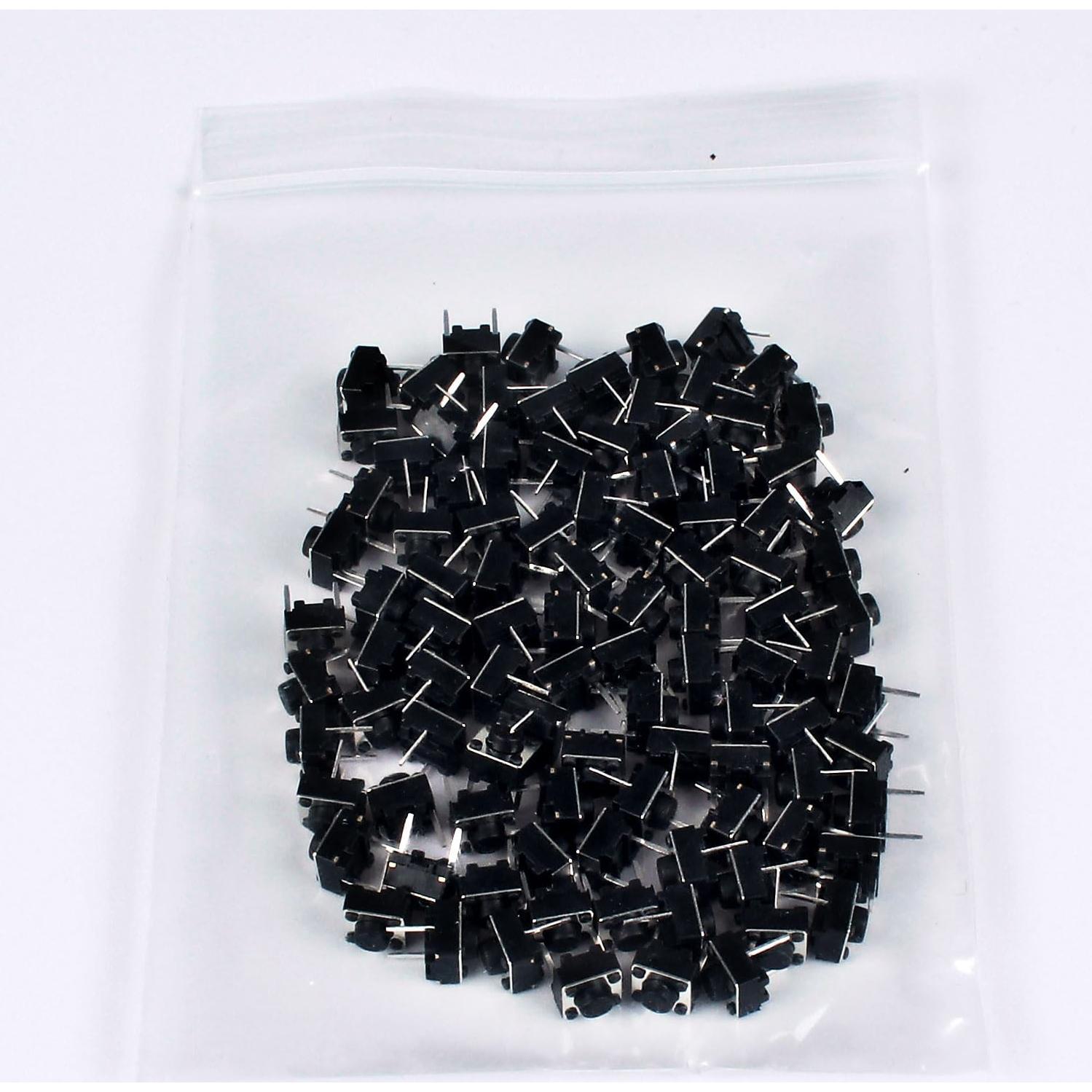 100 Interruptores Táctiles 12V JIQI 6x6x5mm para Protoboard