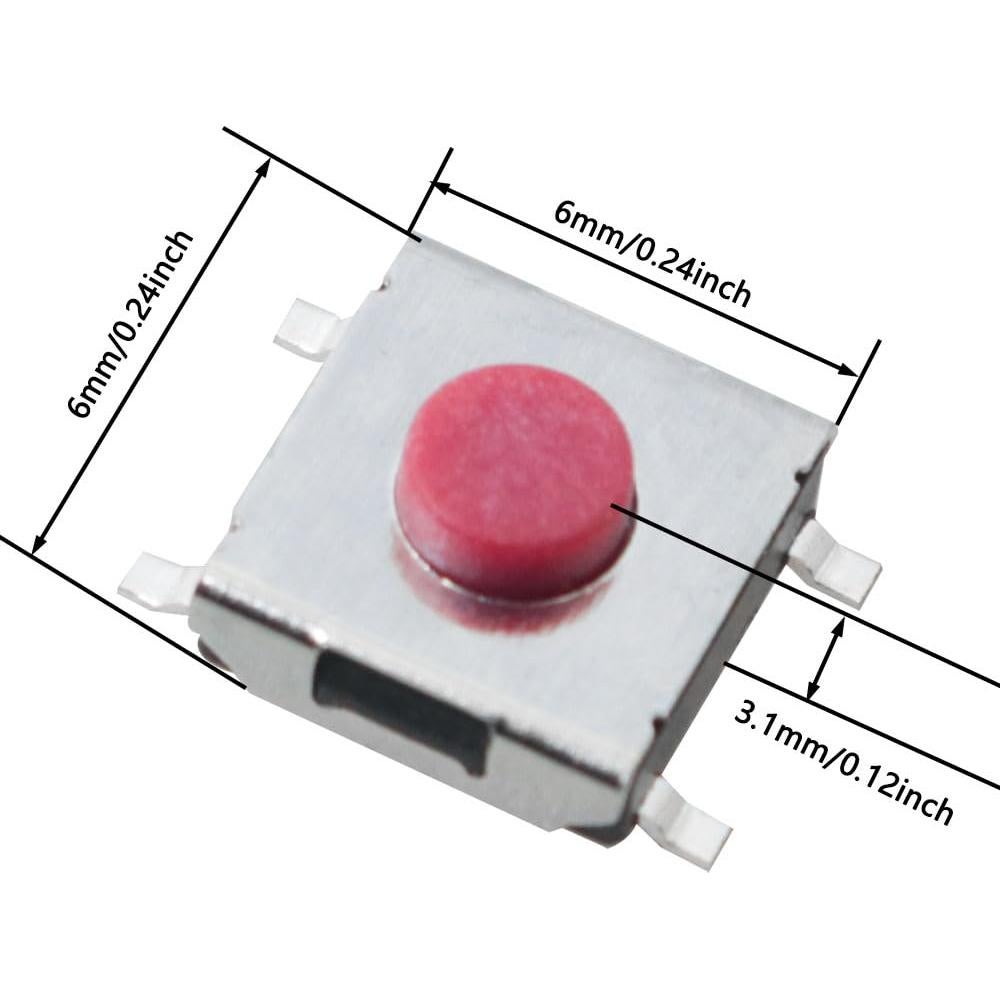 50 Interruptores Táctiles Momentáneos JJHXSM 6x6mm Montaje Superficie