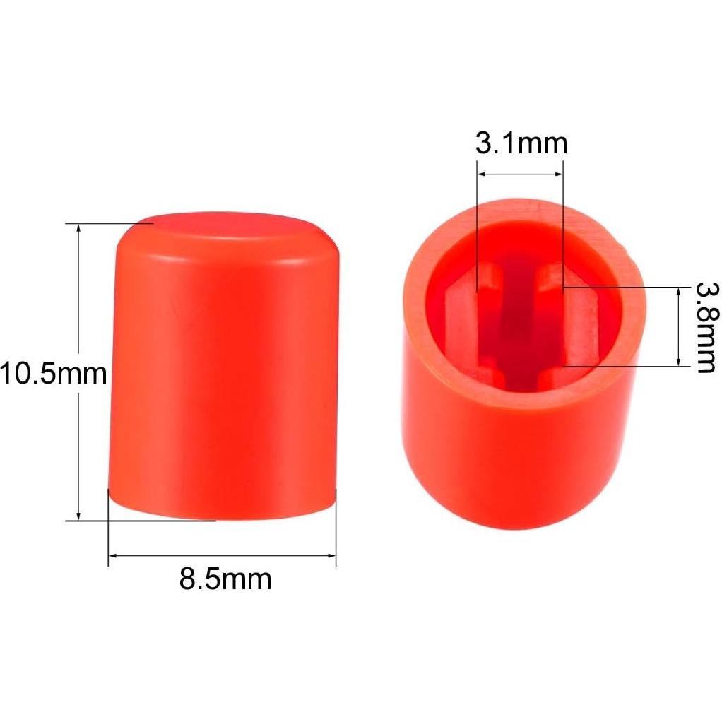 Tapa de Interruptor Micro uxcell 20 Pcs 3.1mm Rojo
