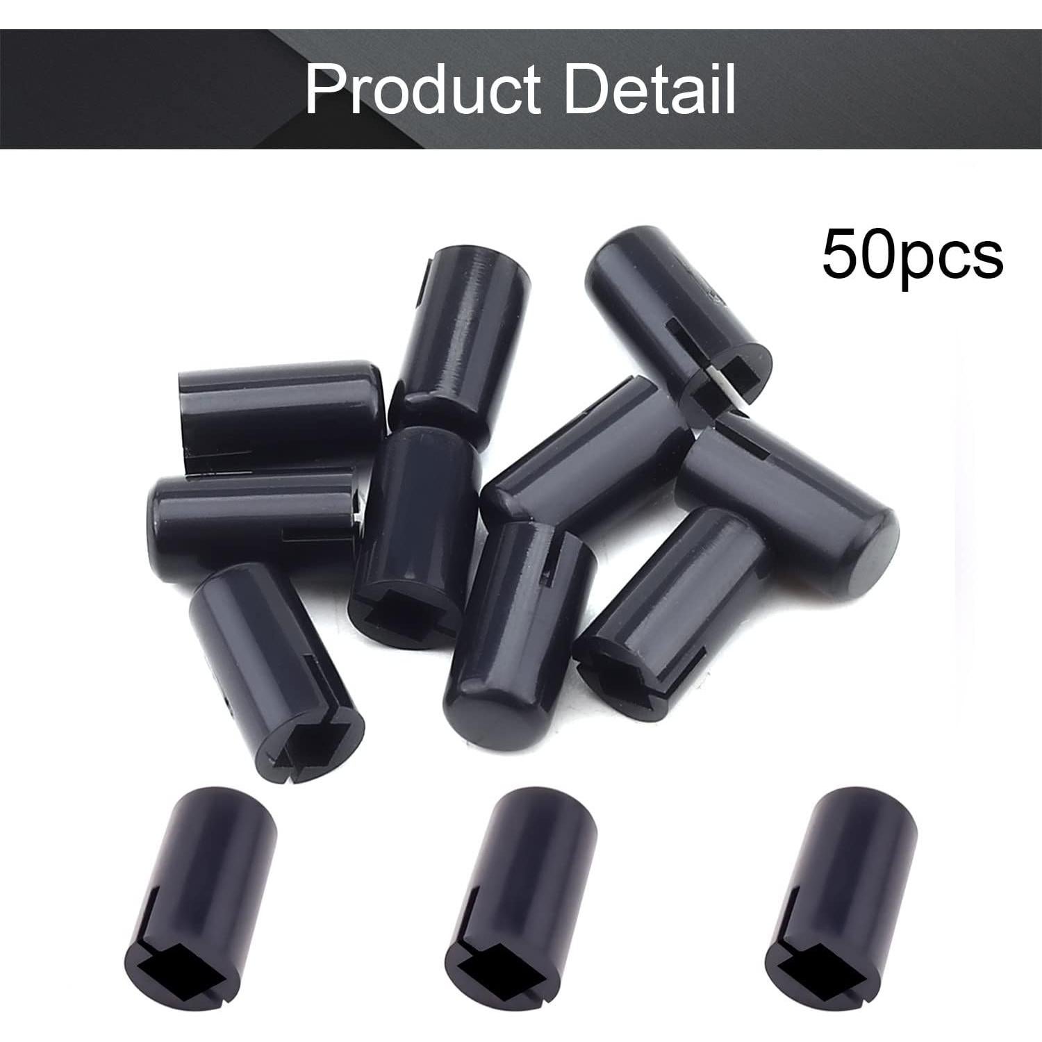 Tapa de Interruptor Fielect 50Pcs 6x6mm Botón Táctil Negro
