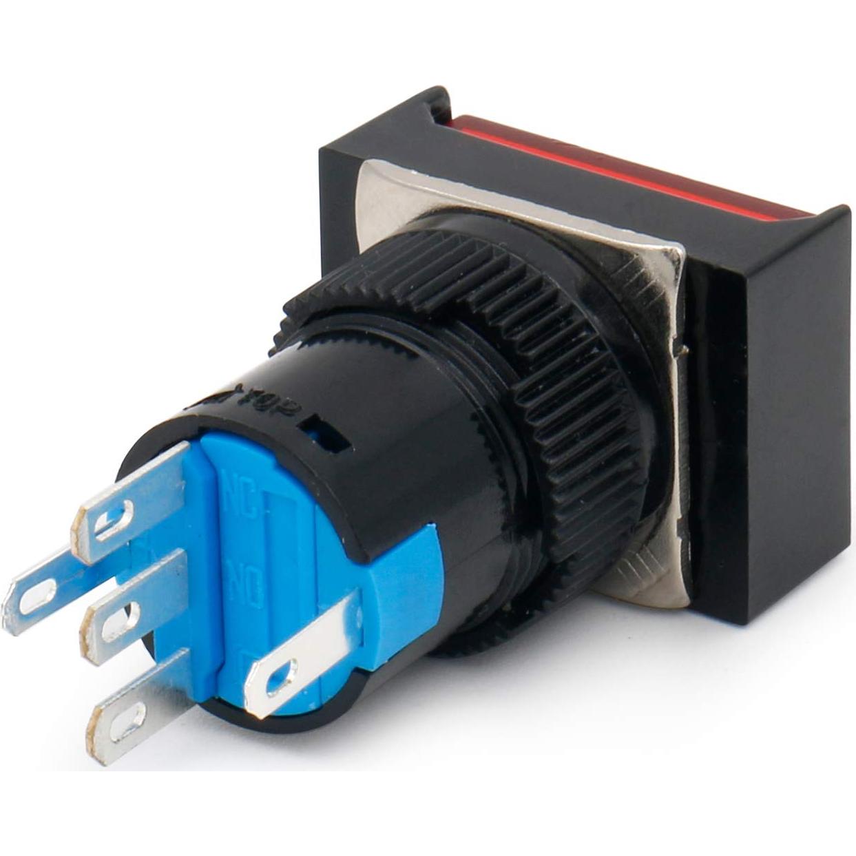 Interruptor Pulsador Momentáneo Baomain 16mm 5 Pines 5 Unidades