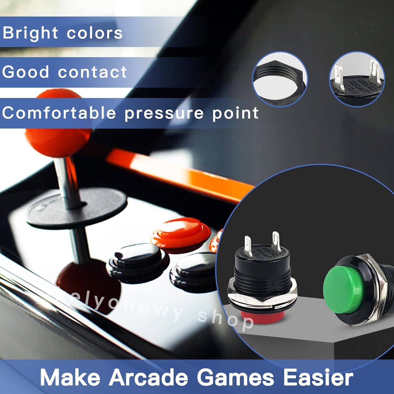 Interruptor Momentáneo QIYANGBRO 16mm ON/OFF 24PCS Colores