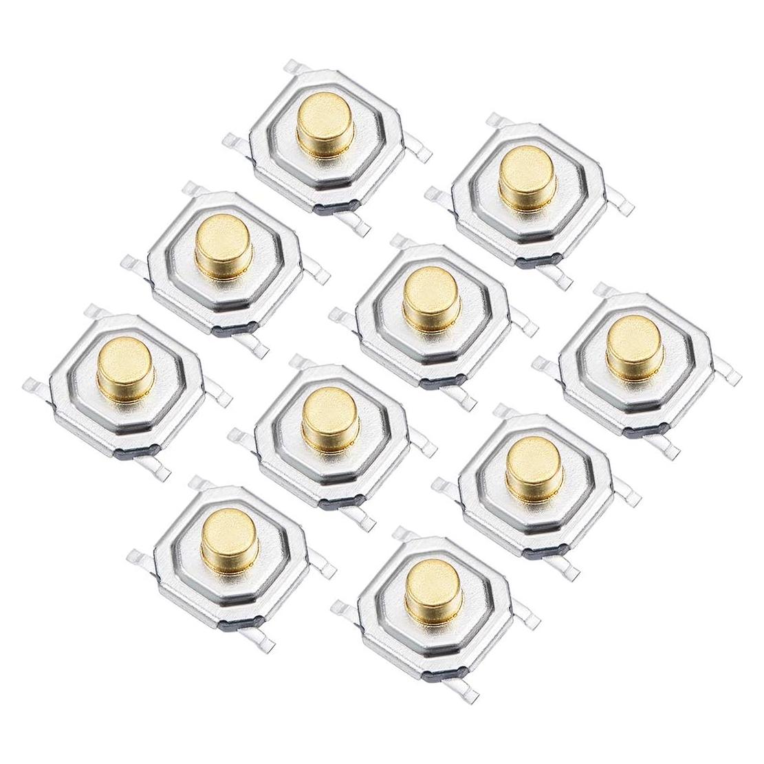 Interruptores Táctiles SPST uxcell 10PCS 5x5x2.5mm 4 Pines