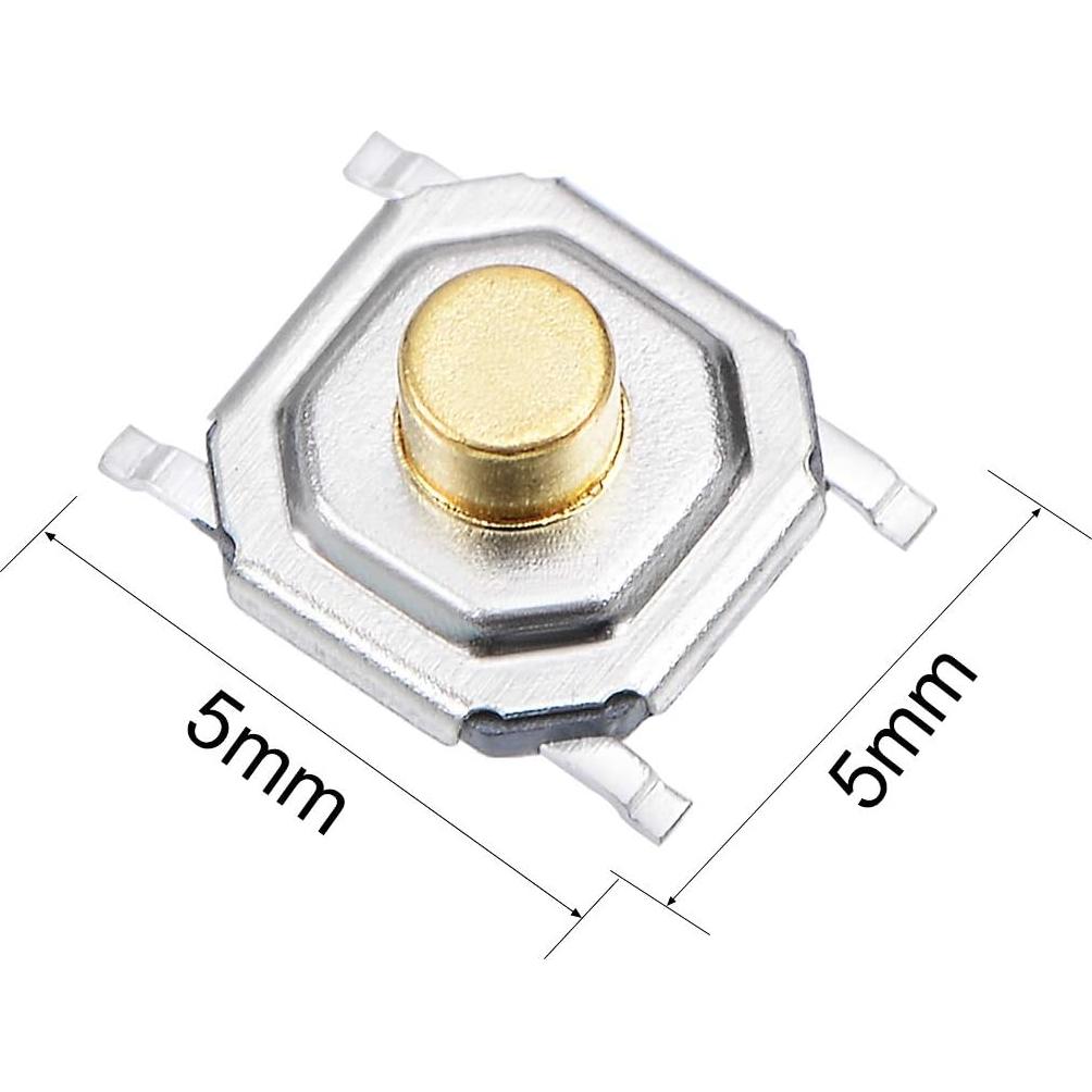 Interruptores Táctiles SPST uxcell 10PCS 5x5x2.5mm 4 Pines