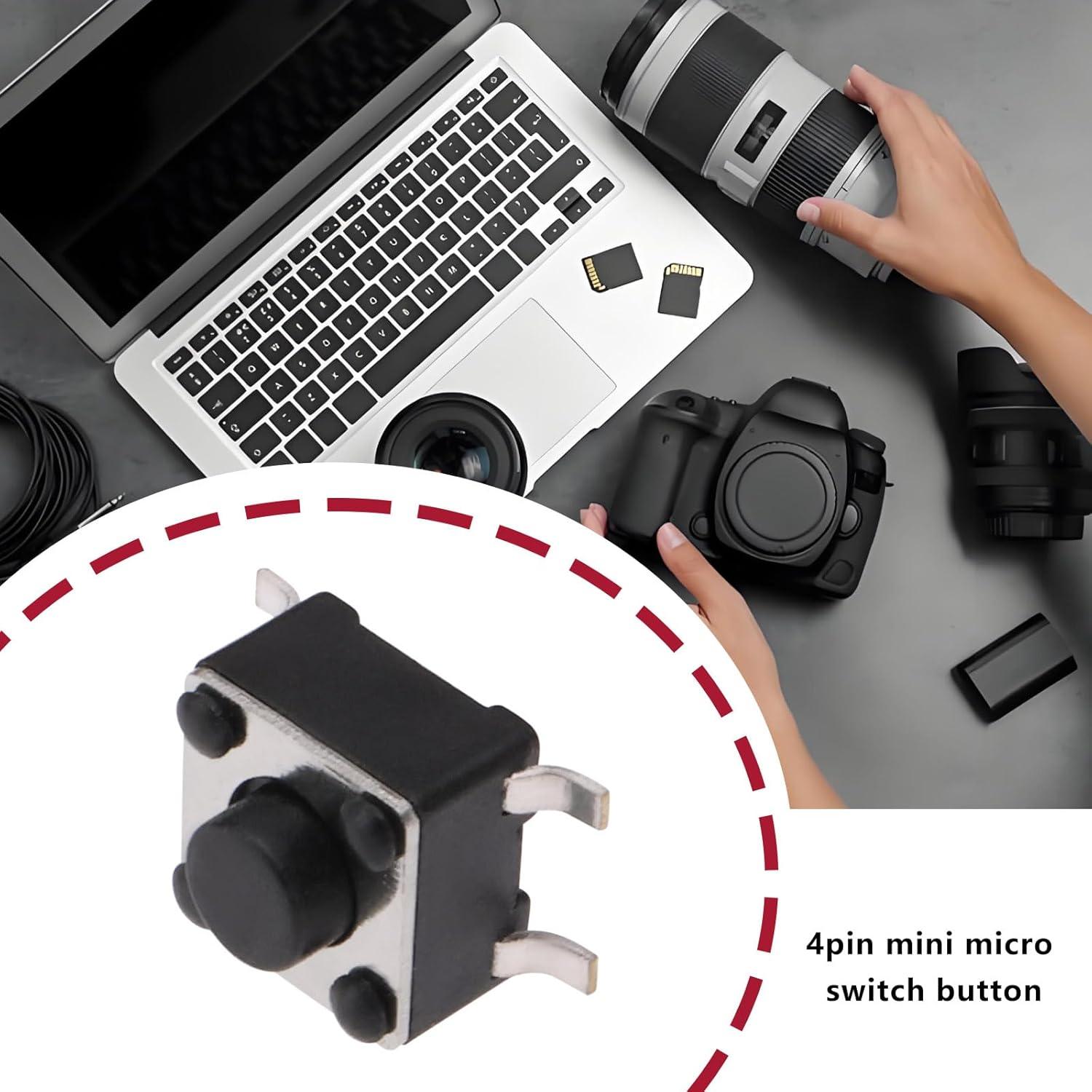 Interruptor Táctil Mini Micro 4 Pin ECSiNG 50pcs 12V 50mA