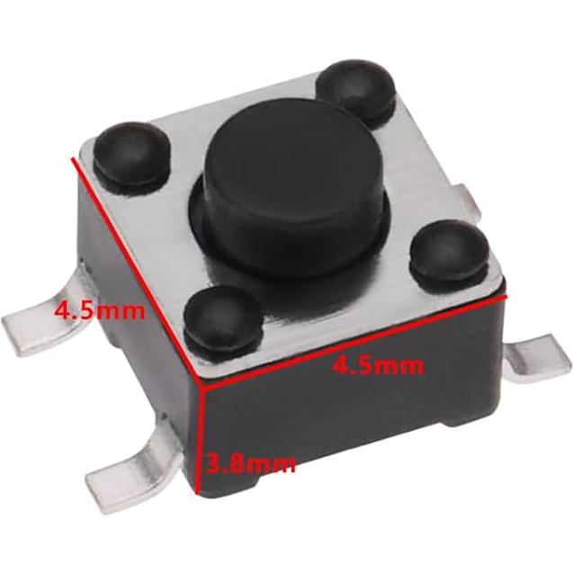 Interruptor Táctil Mini Micro 4 Pin ECSiNG 50pcs 12V 50mA