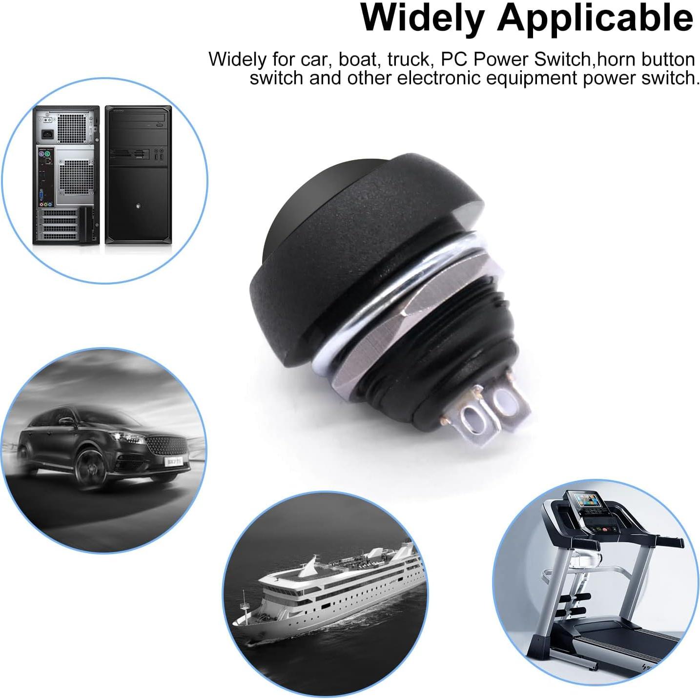 Interruptor Momentáneo Twidec 12mm 6 Unidades Negro IP54