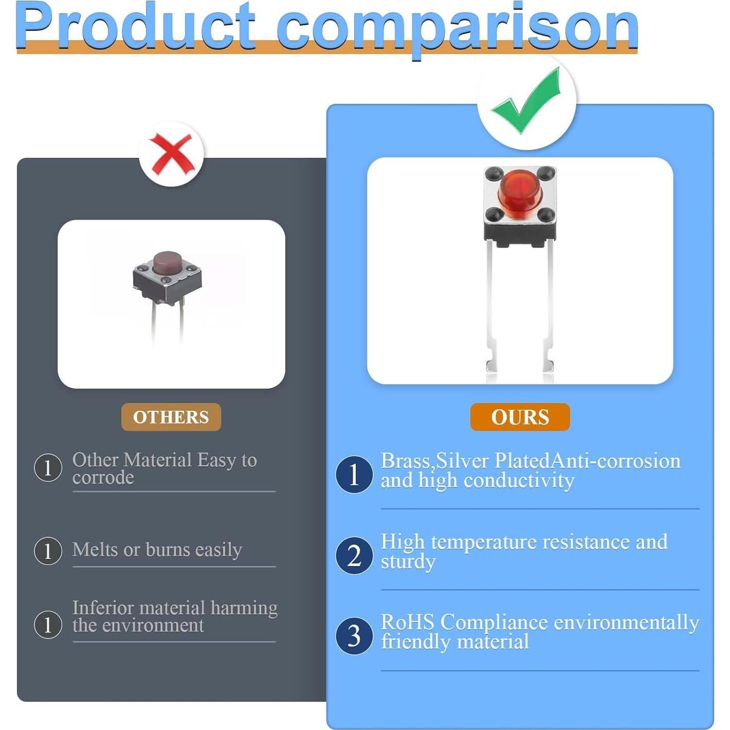 Interruptor Táctil Momentáneo 2 Pines Juasky Rojo 6mm