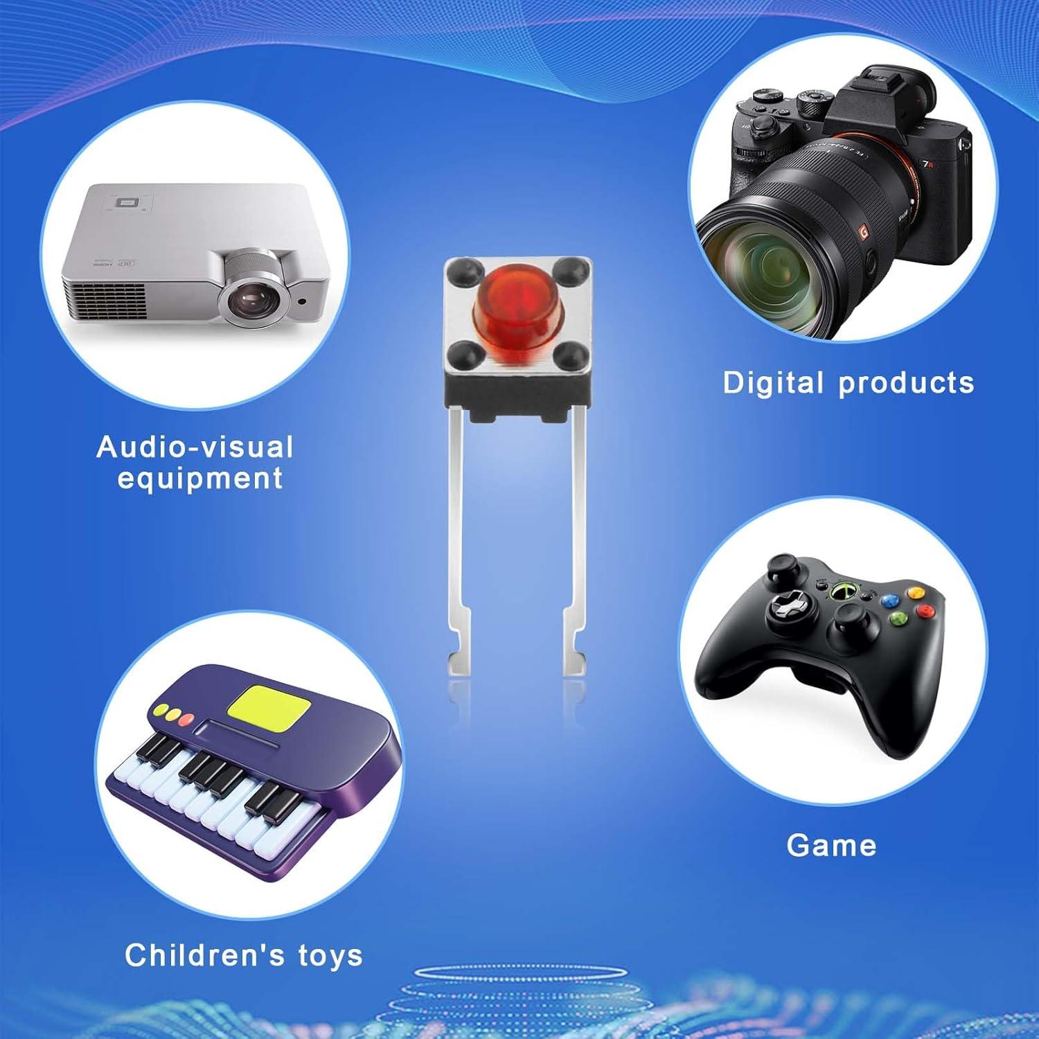 Interruptor Táctil Momentáneo 2 Pines Juasky Rojo 6mm