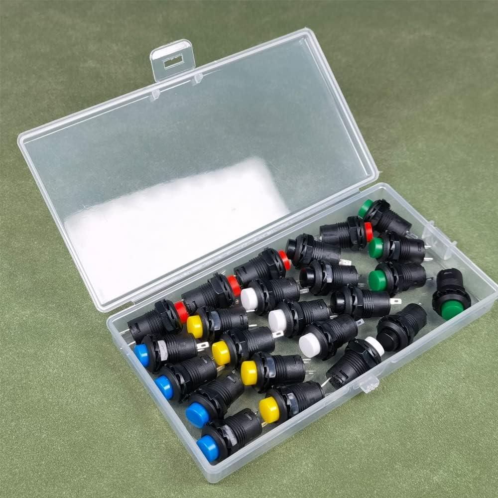 24 Botones Pulsadores Momentáneos SPST Gebildet 12mm 250V