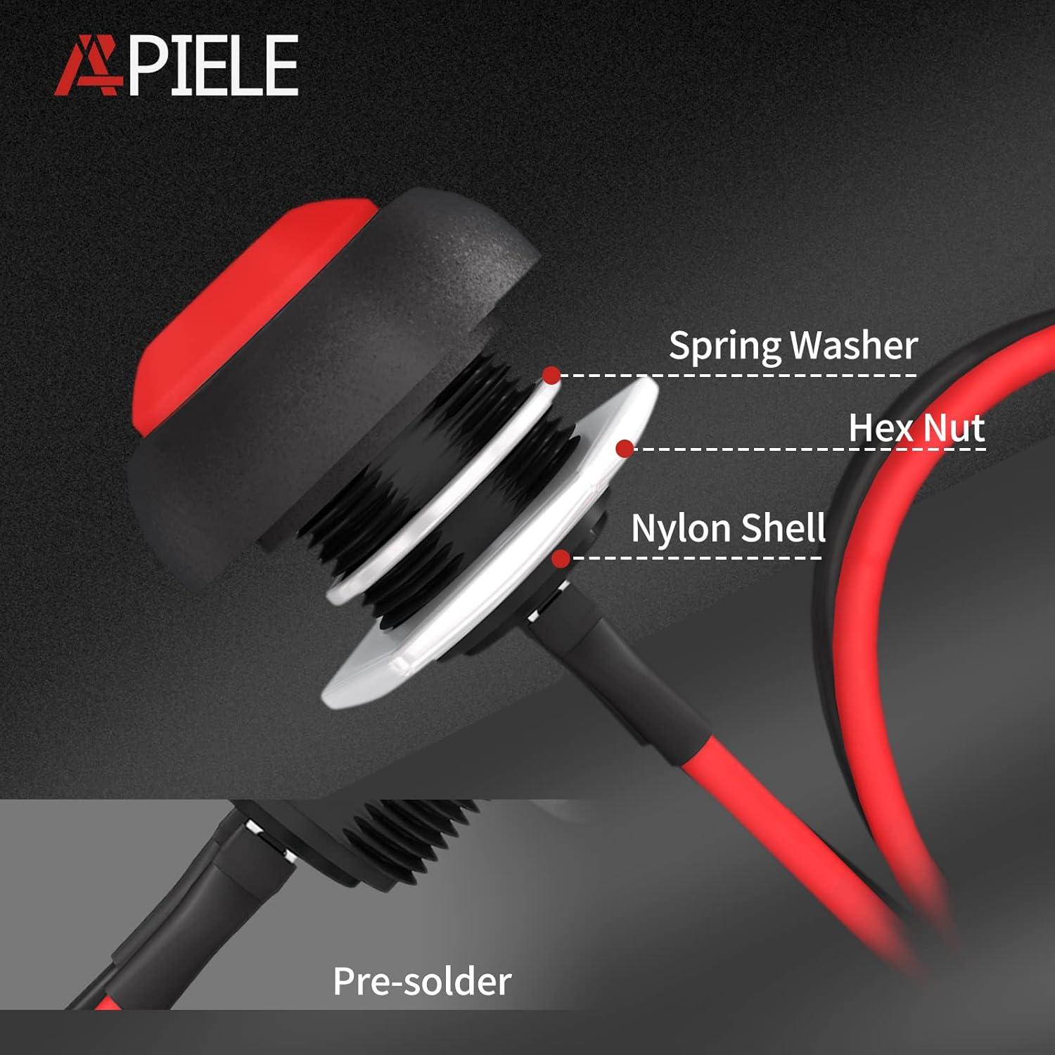 Interruptor Pulsador Momentáneo APIELE 12mm Rojo 6 Pcs